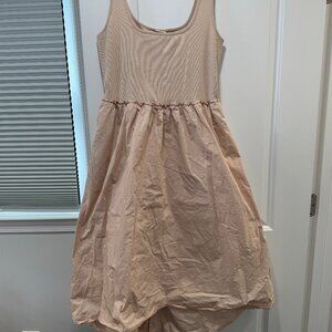 A New Day tan dress with knit bodice and cotton skirt Size M